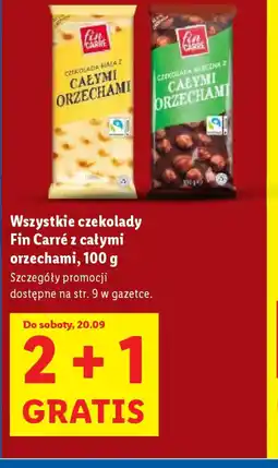Lidl Czekolada Fin Carre z całymi orzechami oferta