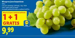 Lidl Winogrona jasne bezpestkowe oferta