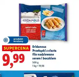 Lidl Przekąski z ciasta filo nadziewane serem i boczkiem Eridanous oferta