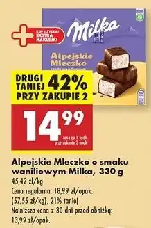 Biedronka Czekoladki waniliowe Milka Alpejskie Mleczko oferta