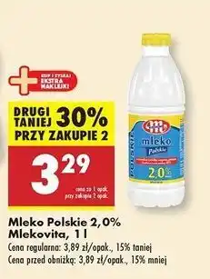 Biedronka Mleko polskie 2% Mlekovita oferta