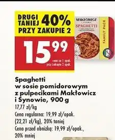 Biedronka Spaghetti w sosie pomidorowym z pieczonymi klopsikami Makłowicz I Synowie oferta