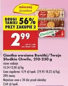Biedronka Ciastka owsiane z sezamem Bonitki oferta