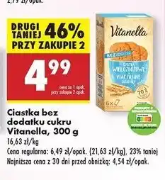 Biedronka Ciastka wielozbożowe z mlekiem Vitanella oferta