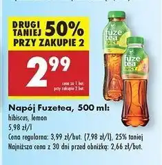Biedronka Napój black ice tea lemon lemongrass Fuzetea oferta