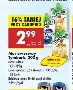 Biedronka Mus mango-jabłko-banan-brzoskwinia Tymbark oferta
