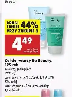 Biedronka Żel do mycia twarzy peelingujący Be Beauty oferta