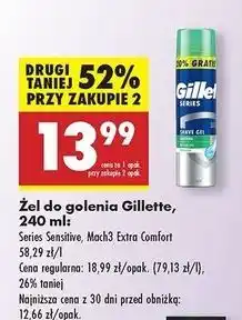 Biedronka Żel do golenia extra comfort Gillette Mach3 oferta