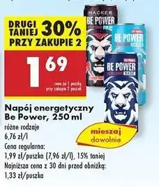 Biedronka Napój energetyczny zero Be Power oferta