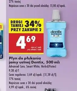 Biedronka Płyn do płukania ust herbs & protect Dentix oferta