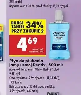Biedronka Płyn do płukania ust herbs & protect Dentix oferta