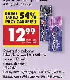Biedronka Pasta do zębów perfection charcoal Blend-A-Med 3D White Luxe oferta