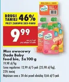 Biedronka Mus owocowy mix Dada Baby oferta
