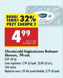 Biedronka Chusteczki balsam Queen oferta