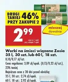 Biedronka Worki na śmieci wiązane 35 l Zosia Samosia oferta