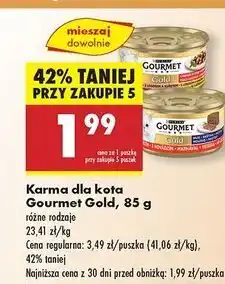 Biedronka Karma dla kota łosoś i kurczak w sosie Purina Gourmet Gold oferta