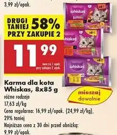Biedronka Karma dla kota klasyczne posiłki w sosie Whiskas oferta