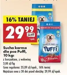 Biedronka Karma sucha dla psa z wołowiną Puffi oferta