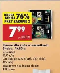 Biedronka Karma dla kota wybór smaków w sosie Sheba Kitten oferta