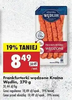 Biedronka Franfurterki wędzone Kraina Wędlin oferta