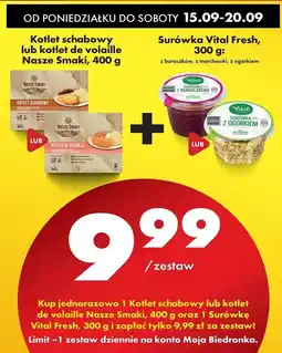 Biedronka Kotlet de volaille z marchewką i groszkiem puree ziemniaczanym Nasze Smaki oferta