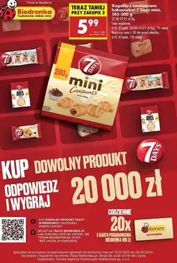Biedronka Croissanty z nadzieniem o smaku kakaowym 7 Days oferta