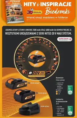 Biedronka Ładowarka do akumulatorów 20 v Niteo Tools oferta
