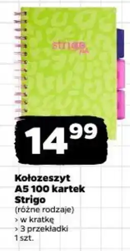 Netto Kołozeszyt A5 100 kartek Strigo oferta