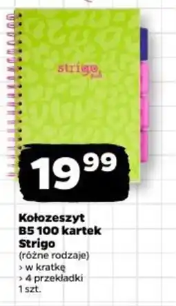 Netto Kołozeszyt B5 100 kartek Strigo oferta