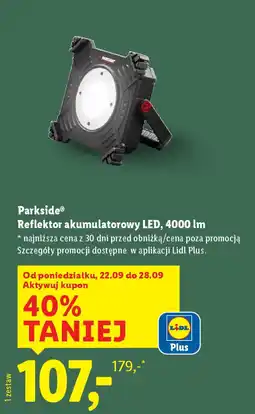 Lidl Parkside Reflektor akumulatorowy LED, 4000 lm oferta