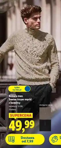 Lidl Esmara men Sweter troyer męski z bawełny oferta
