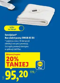 Lidl Sensiplast Koc elektryczny SWUB 85 D3 oferta