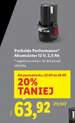 Lidl Parkside Performance Akumulator 12 V, 2,5 Ah oferta