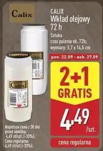 ALDI Wkład olejowy do znicza 72 h 220 g Calix oferta