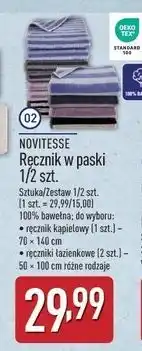 ALDI Ręcznik 50 x 100 cm Novitesse oferta