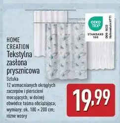 ALDI Zasłona prysznicowa 180 x 200 cm Home Creation oferta