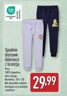 ALDI Spodnie dresowe dziecięce oferta