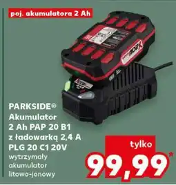 Kaufland PARKSIDE Akumulator 2 Ah PAP 20 B1 z ładowarką 2,4 A PLG 20 C1 20V oferta