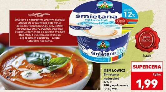 Kaufland OSM ŁOWICZ Śmietana naturalna oferta