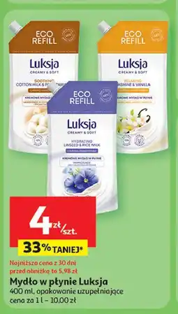 Auchan Mydło w płynie cotton milk & provitamin b5 Luksja Creamy Soft oferta