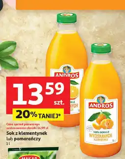 Auchan Sok pomarańczowy Andros oferta