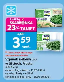 Auchan Szpinak siekany bez przypraw Frosta oferta