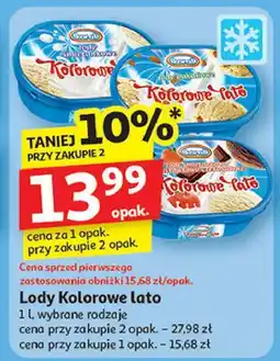 Auchan Lody śmietankowo-truskawkowo-czekoladowe Koral Kolorowe Lato oferta