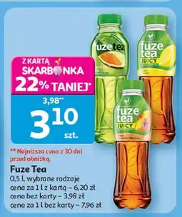 Auchan Napój black ice tea lemon lemongrass Fuzetea oferta