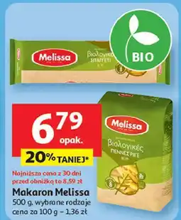Auchan Makaron penne bio Melissa oferta