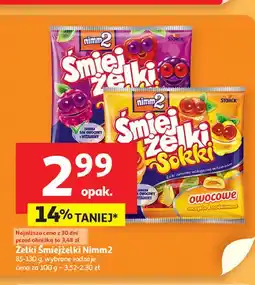 Auchan Żelki słodki sad Nimm2 Śmiejżelki Sokki oferta