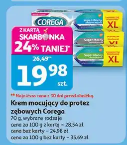 Auchan Krem mocujący do protez delikatnie miętowy Corega Super Mocny oferta