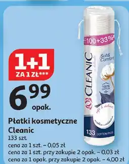 Auchan Płatki kosmetyczne soft&comfort okrągłe Cleanic oferta