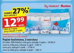 Auchan Papier toaletowy biały Auchan oferta