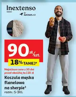 Auchan Koszula męska flanelowa w kratę s-3xl Inextenso By Auchan oferta